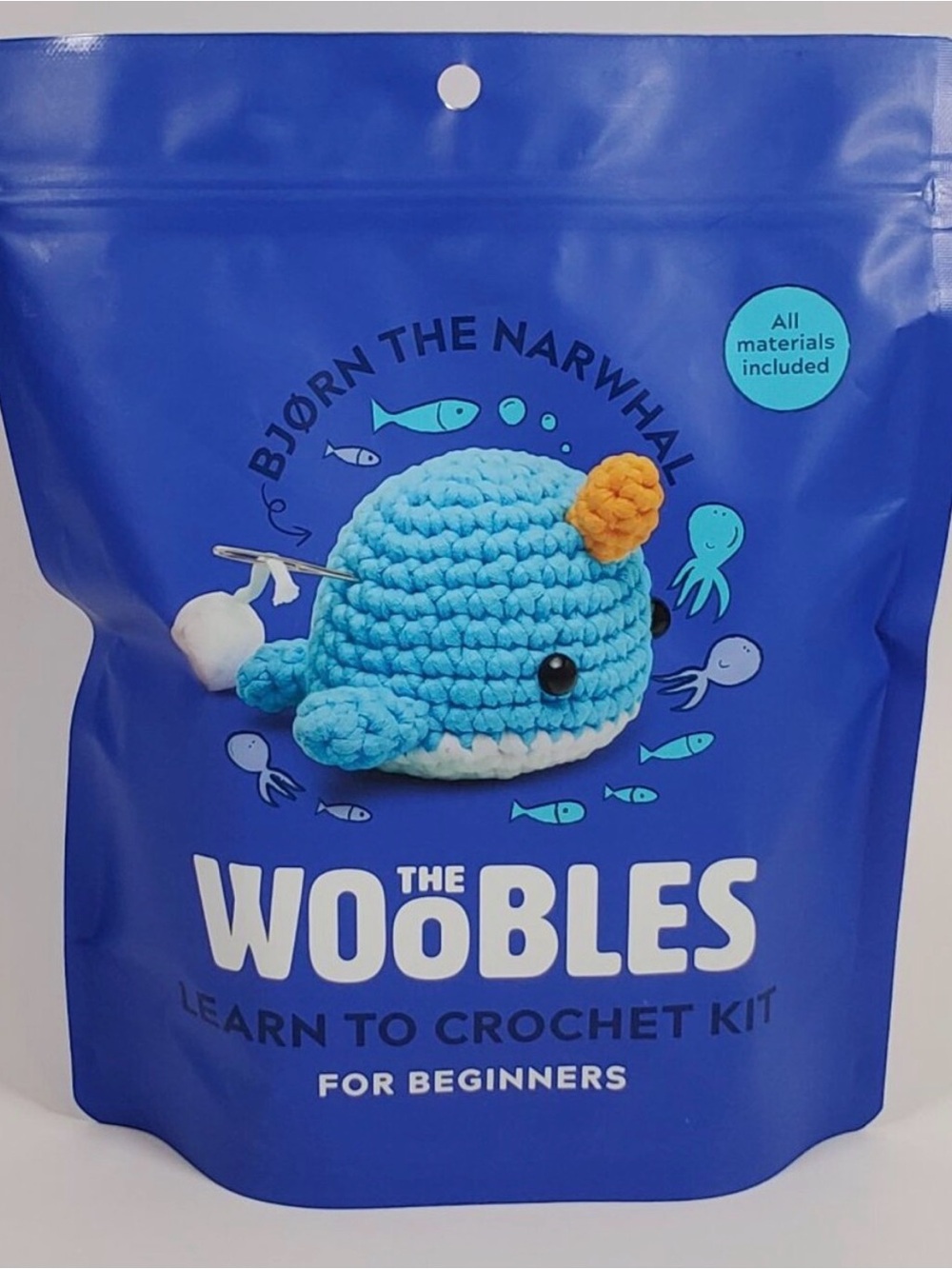 The Woobles Learn To Crochet Kit For Begginers Bjørn The Narwhal